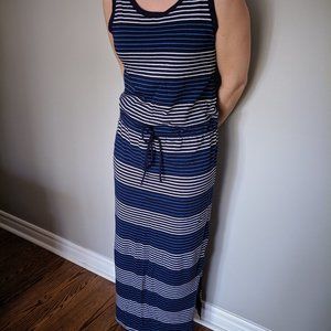 White and Blue floor length beach dress